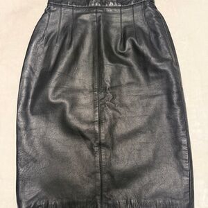 Vintage 90s Maxima Black Leather Skirt